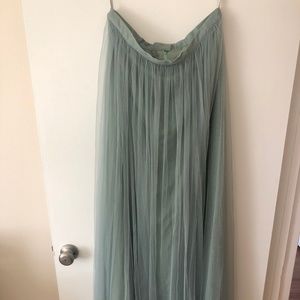 Jenny Yoo Louise Tulle Skirt - Seaglass Bl/Gr
